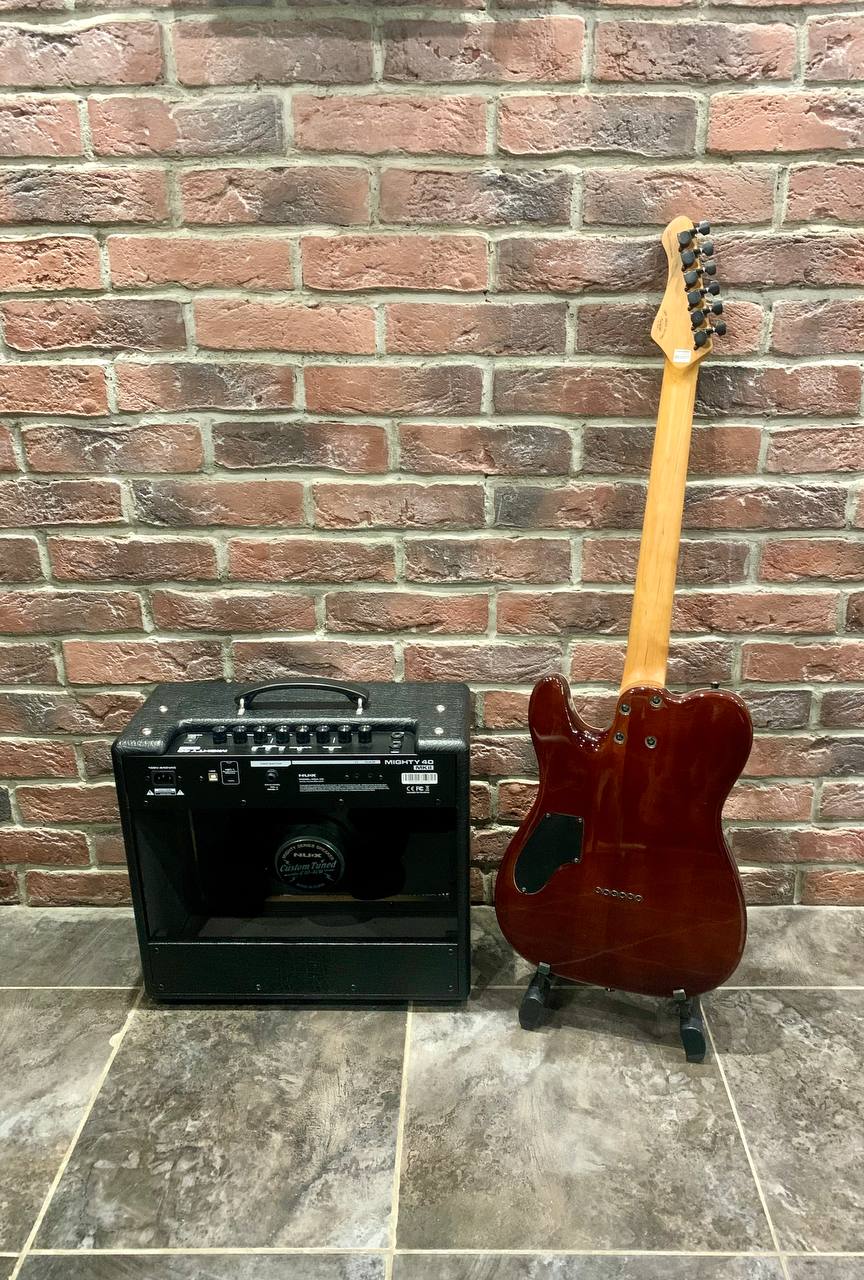 Электрогитара SQOE Burn Telecaster + Комбик-Процессор NUX 40 вт - изображение 2