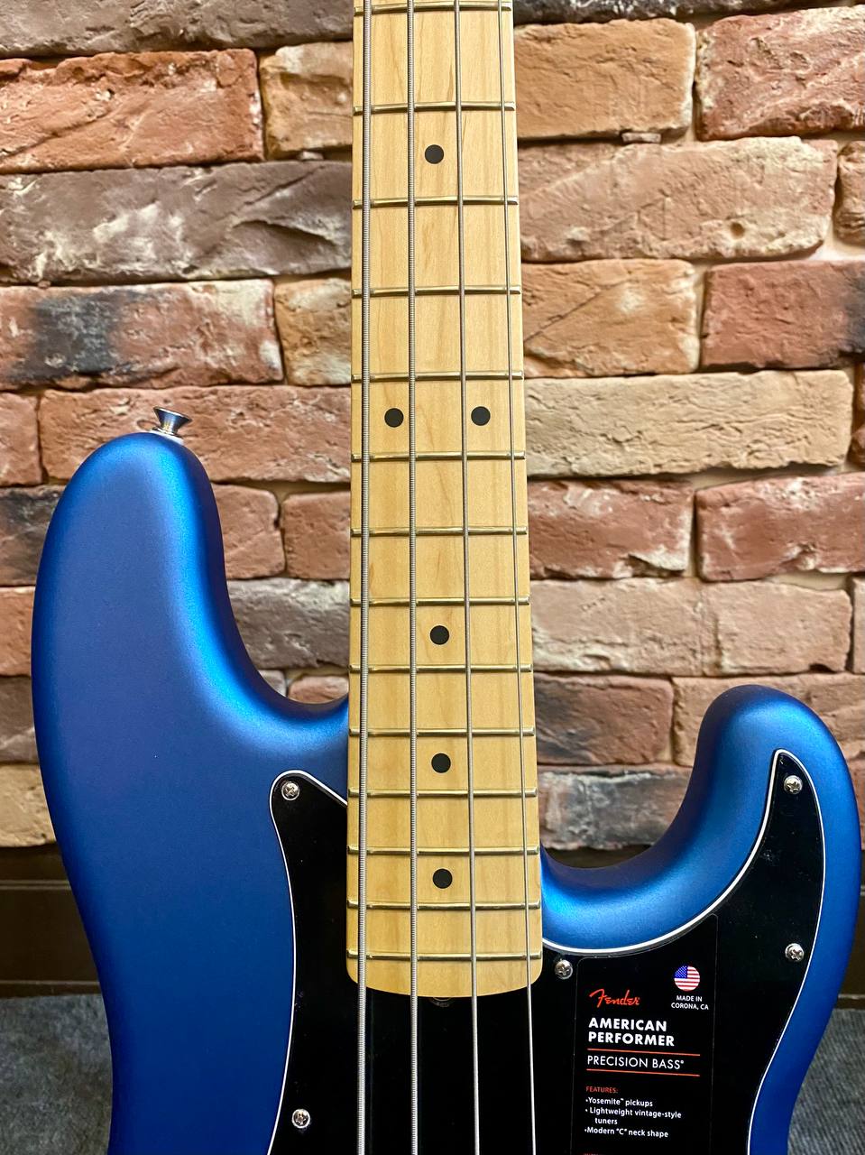 Бас Гитара Fender American Performer Blue Precision USA California - изображение 3