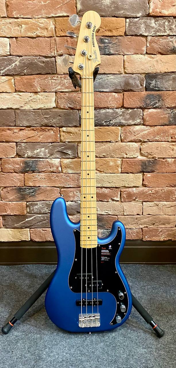 Бас Гитара Fender American Performer Blue Precision USA California - изображение 9