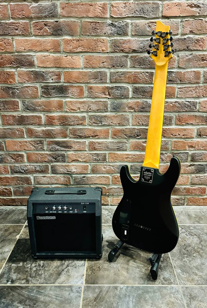 Электрогитара Schecter Demon 8 Black Mate + Комбик 15 ват с Перегрузом (USA) - изображение 2