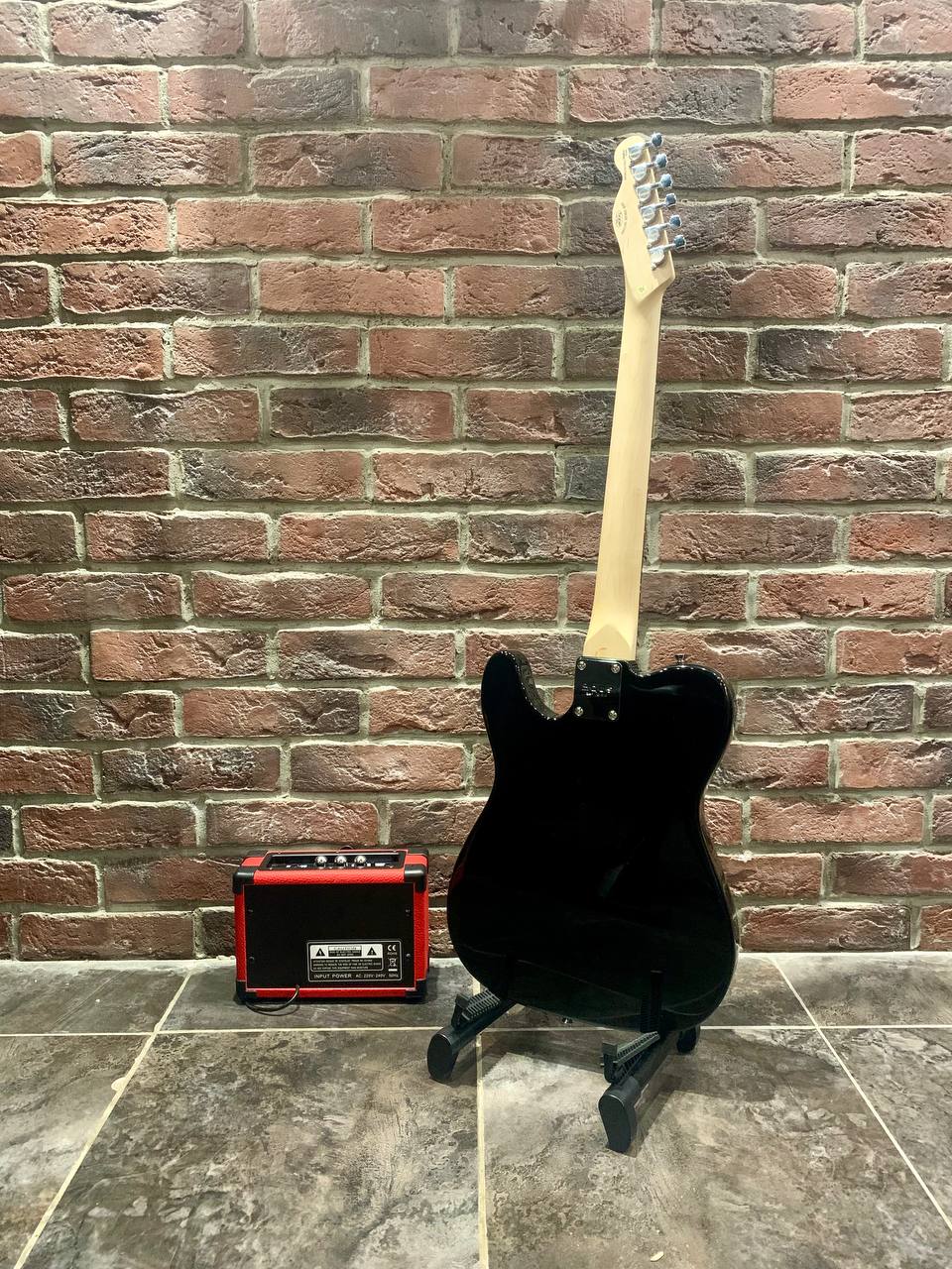 Электрогитара Telecaster Black-RD + Комбик 15 ват (полный комплект) - изображение 2