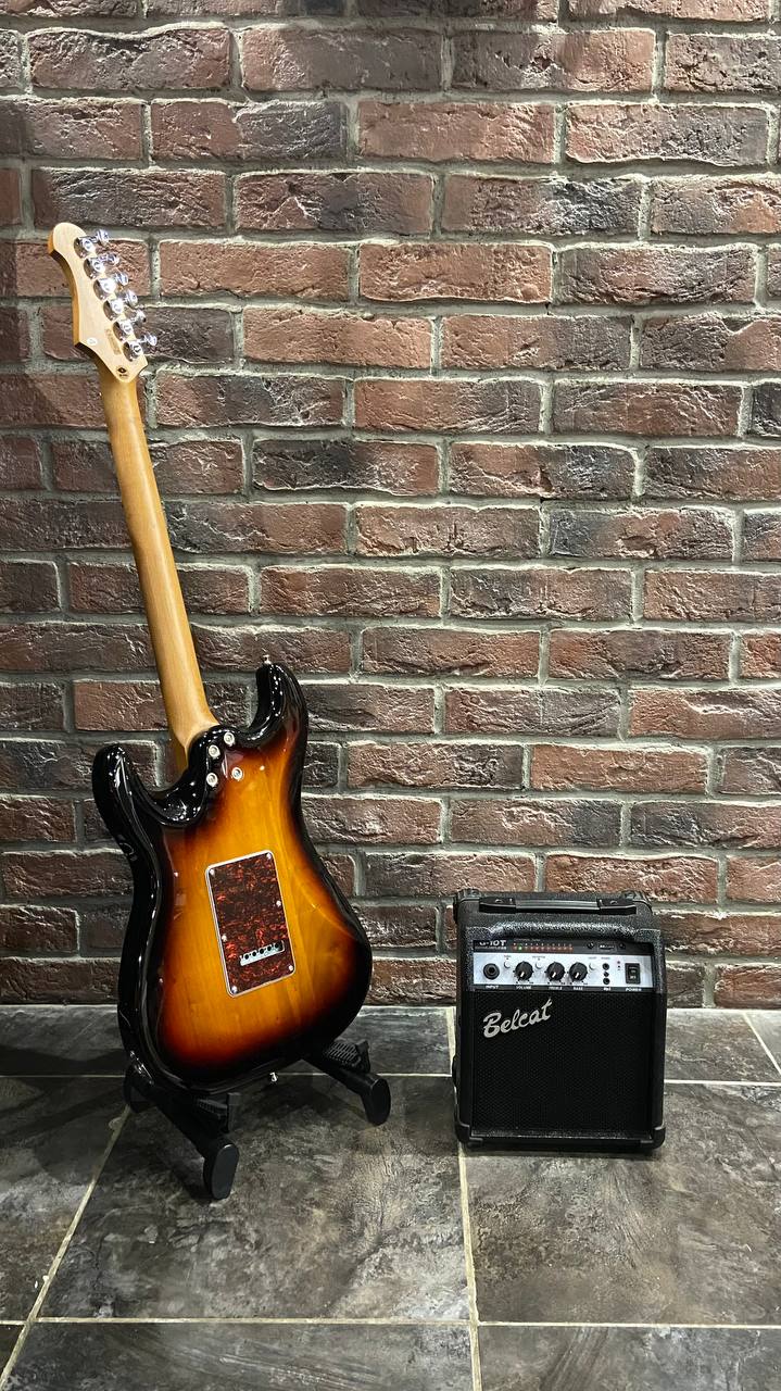 Электрогитара Jet 400 SB HSS + Комбик-Тюнер 10 ват (аналог Fender) - изображение 2