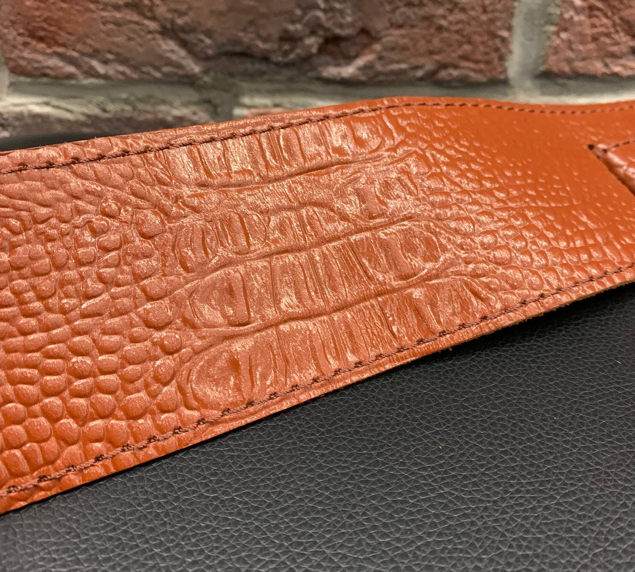 Кожаный Ремень для Гитар Fidel Brown Reptile - изображение 7