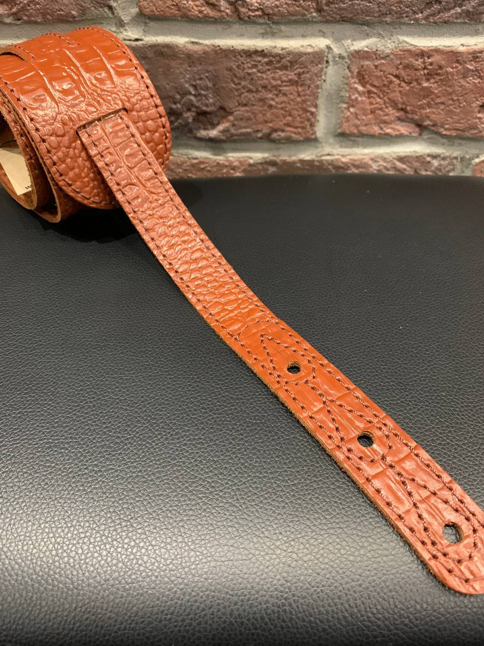 Кожаный Ремень для Гитар Fidel Brown Reptile - изображение 10