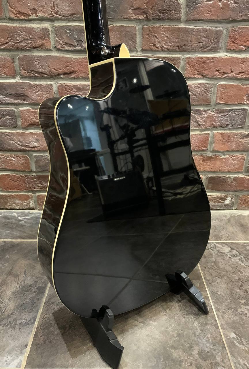 Электро-Акустическая Гитара из Ели Dreadnought Black - изображение 3