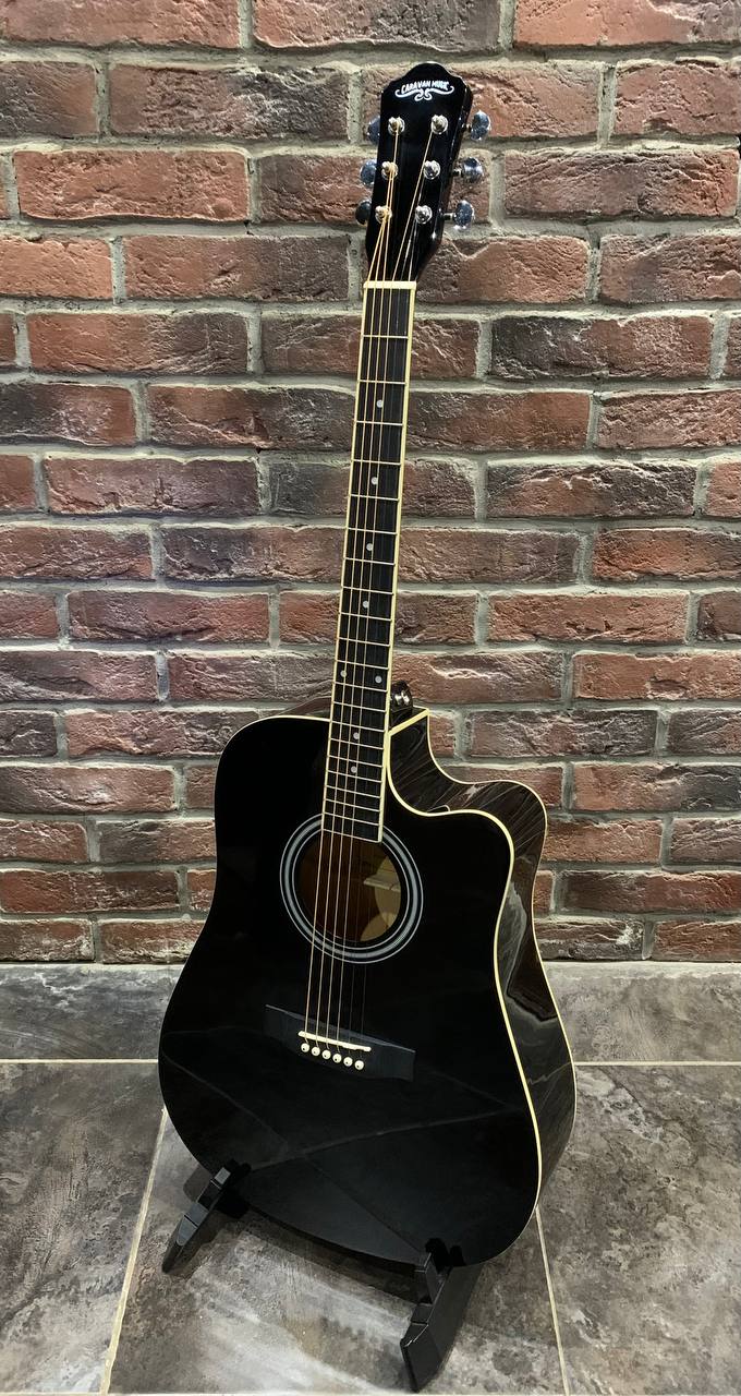 Электро-Акустическая Гитара из Ели Dreadnought Black - изображение 11