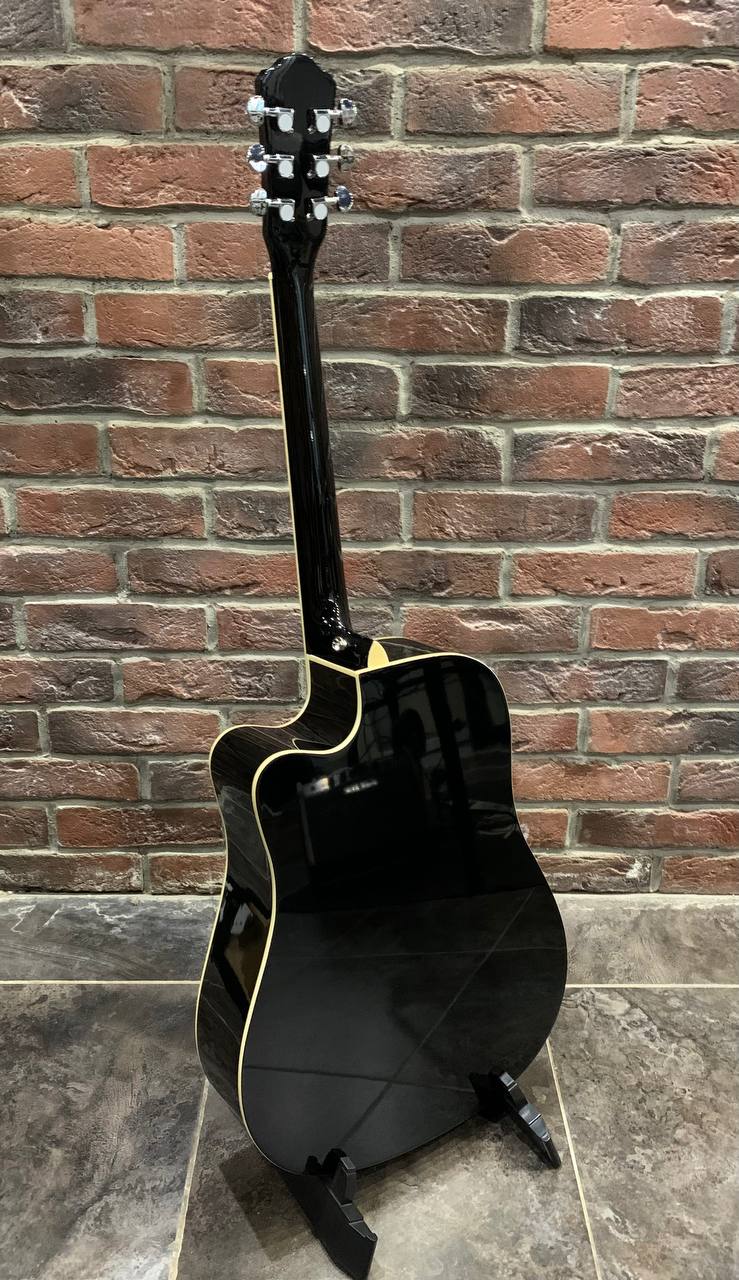 Электро-Акустическая Гитара из Ели Dreadnought Black - изображение 12