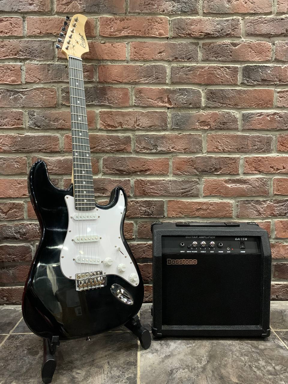 Электрогитара Stratocaster SSS + Мощный Комбик (комплект)