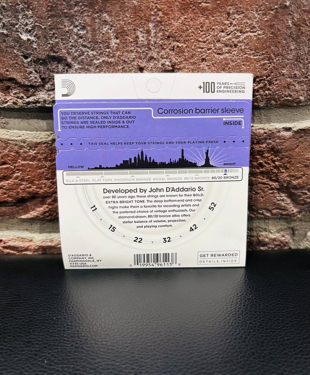 Струны для Акустической Гитары D'Addario 11-52 Custom Light (USA) - изображение 2