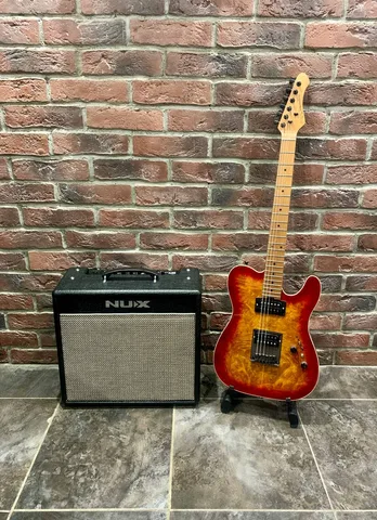 Электрогитара SQOE Burn Telecaster + Комбик-Процессор NUX 40 вт