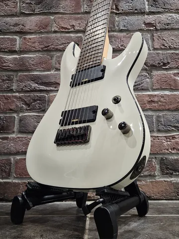 Электрогитара USA Schecter Demon 8 WH + Моделирующий Комбик Nux Air (комплект)
