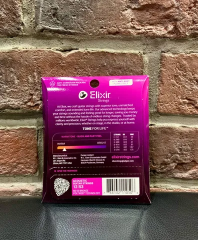 Струны для Акустической Гитары Elixir Bronze Polyweb 12-53 (USA)