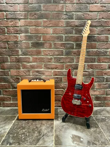 Электрогитара SQOE HH-RD + Цифровой Комбик с Эффектами 40 ват (Footswitch)