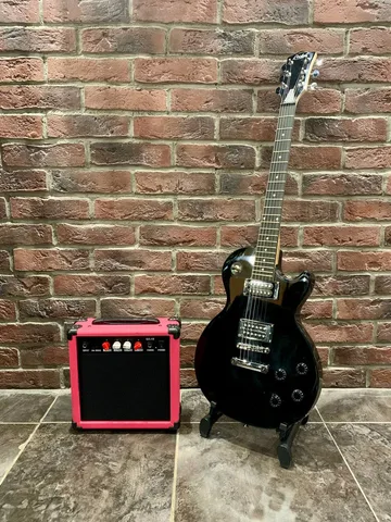 Электрогитара Les Paul Black + Стильный Комбик 15 ват (комплект)