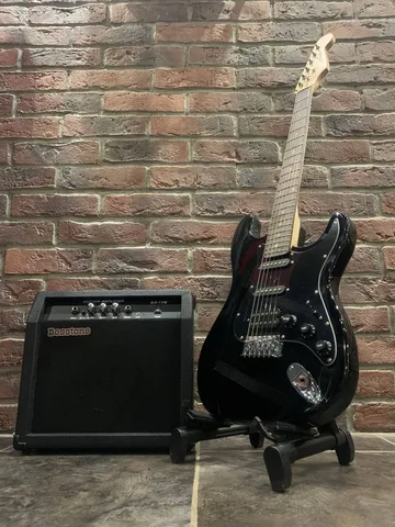 Электрогитара под Fender Black Series + Мощный Комбик (комплект)