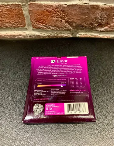Струны для Акустической Гитары Elixir Bronze Nanoweb 12-56 (USA)