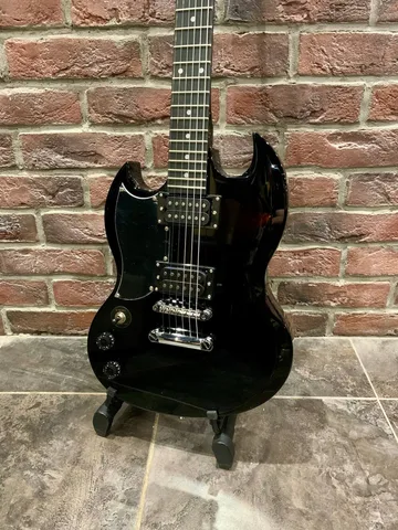 Леворукая Электрогитара HB-SG Black+ Комбик-Процессор NUX 20 вт