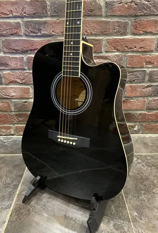 Электро-Акустическая Гитара из Ели Dreadnought Black