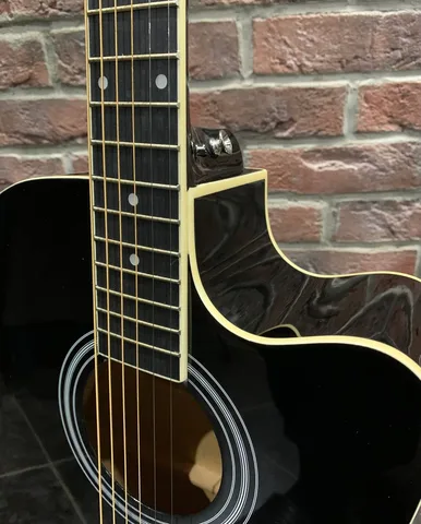 Электро-Акустическая Гитара из Ели Dreadnought Black