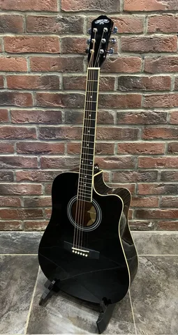 Электро-Акустическая Гитара из Ели Dreadnought Black