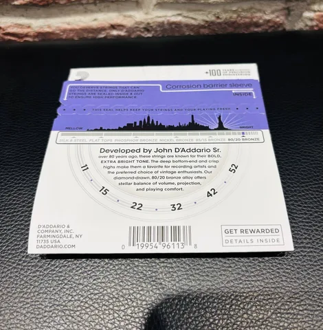 Струны для Акустической Гитары D'Addario 11-52 Custom Light (USA)