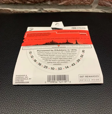 Струны для 12-ти Струнной Акустической Гитары D'Addario 12-52 Medium (USA)